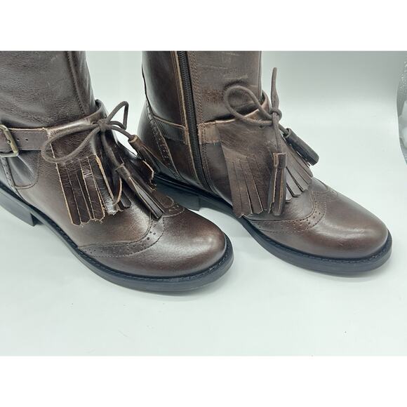 Coconuts by Matisse Cobb Brown Leather Riding Boots with tassel Size 6.5 NEW - Picture 4 of 14